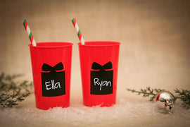 Reusable Chalk Labels - 32 Present Shape Adhesive Chalkboard Stickers, Light Material with Removable Adhesive and Smooth Writing Surface, 3 Sizes From 1