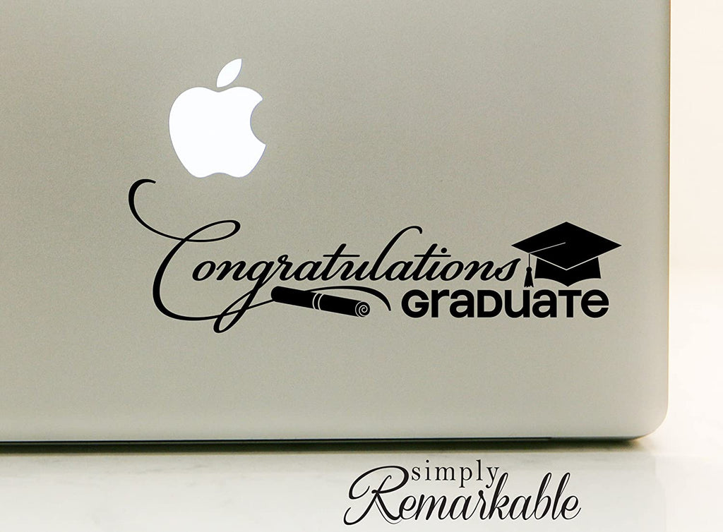 Vinyl Decal Sticker for Computer Wall Car Mac MacBook and More - Congratulations Graduate 7" x 2.2"