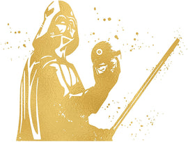 Gold Print -Darth Vader and The Death Star Inspired by Star Wars - Gold Poster Print Photo Quality - Made in USA - Home Art Print -Frame not Included (8x10, Darth Death Star)