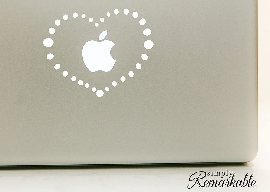 Vinyl Decal Sticker for Computer Wall Car Mac Macbook and More - Dotted Heart