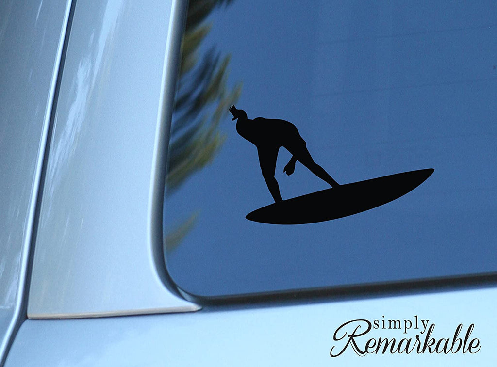 Vinyl Decal Sticker for Computer Wall Car Mac MacBook and More Surfer Surfing Decal - Size 5.2 x 3 inches