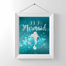 Load image into Gallery viewer, 99% Mermaid Print Photo Quality - Made in USA - Under The sea - Mermaid Tale Inspired - Home Art Print -Frame not Included (8x10, Aqua 99%)
