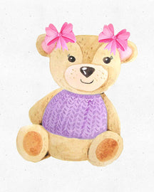 Teddy Bear Watercolor Nursery Wall Art Print (Set of 3) - Unframed 8