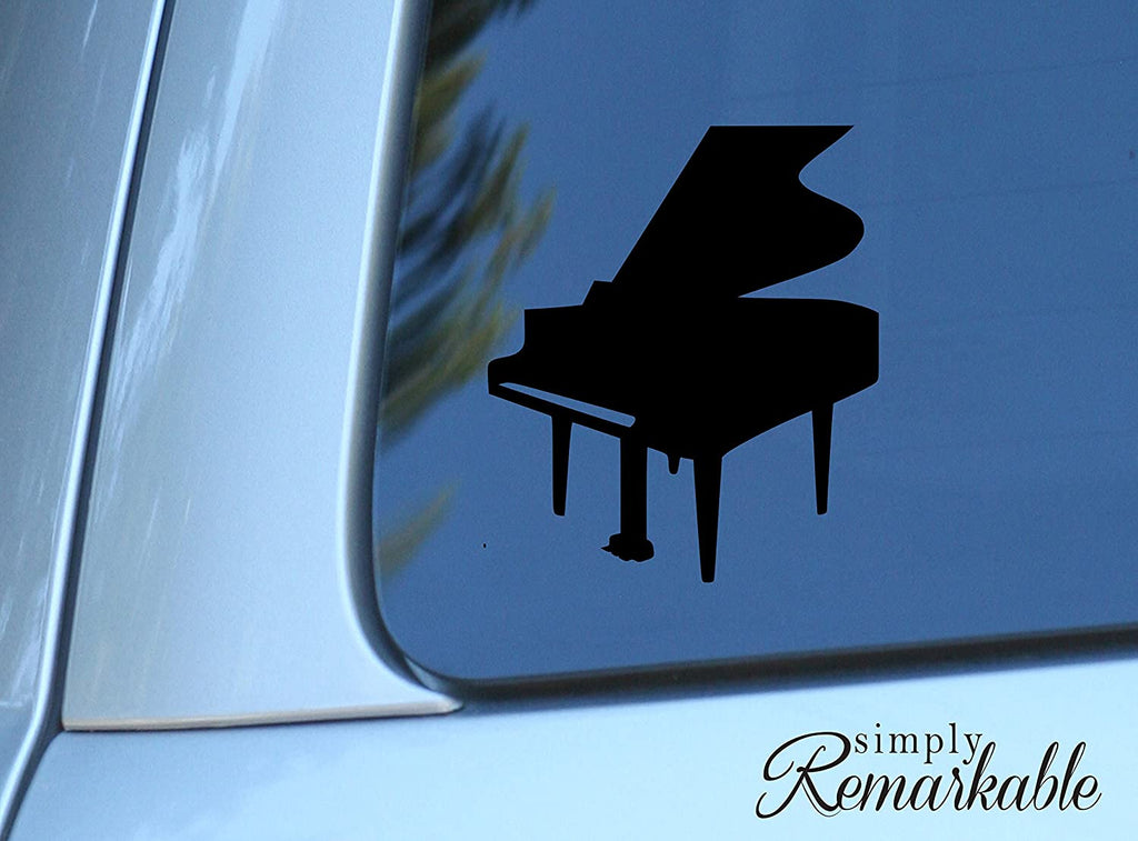 Vinyl Decal Sticker for Computer Wall Car Mac MacBook and More Music Decal - Grand Piano Decal - 5.2 x 4.5 inches