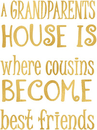 Cousins Become Best Friends at Grandparents - Beautiful Photo Quality Gold Poster Print - Made in The USA (8x10, Cousins - Gold)