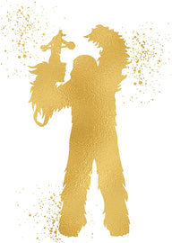 Gold Print - Chewbacca - Inspired by Star Wars - Gold Poster Print Photo Quality - Made in USA - Home Art Print -Frame not Included (8x10, Chewbacca)