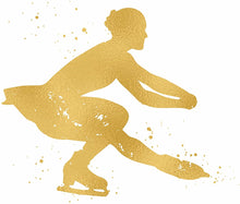 Load image into Gallery viewer, Figure Skating - Gold Poster Print Photo Quality - Made in USA - Ice Skating, Olympics, Ice Dancing, Ice Skater, Figure Skater, Frame not Included (8x10, Ice Skater 3 - Gold)