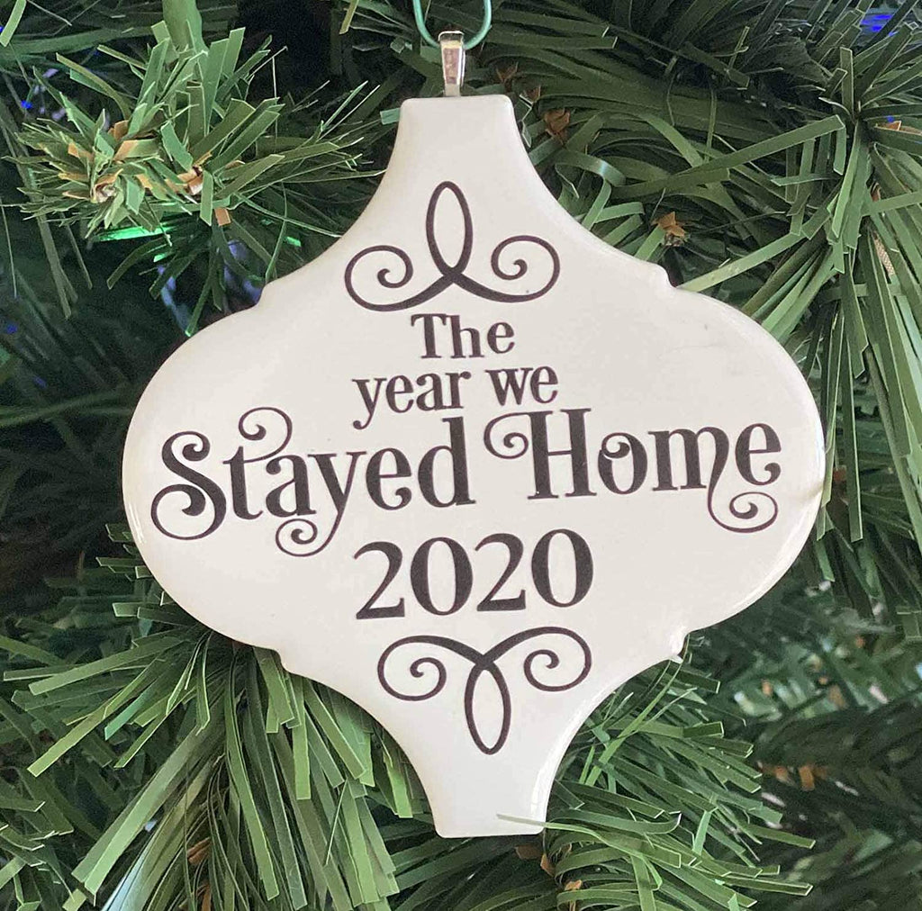 2020 Masked Pandemic Humor Survive Ornament Christmas Tree Decor Porcelaine Tile