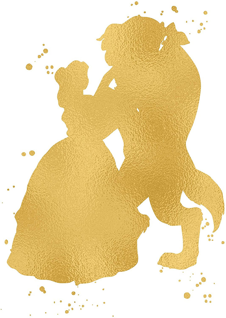 Belle and The Beast Dance - Gold Print Inspired by Beauty and The Beast - Made in USA - Disney Inspired - Home Art Print -Frame not Included (8x10, BBDanceClose)