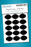 Chalkboard Labels - 48 Small Fancy Ovals - Chalk Labels Removable, Rewriteable, Light, Long Lasting Material