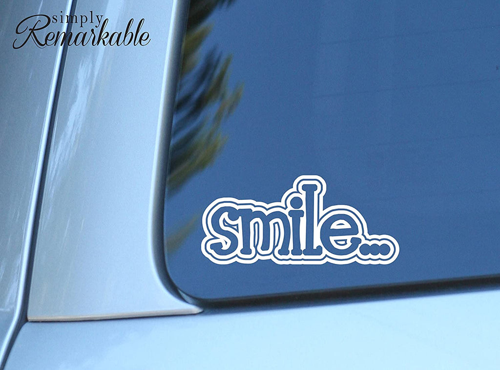 Vinyl Decal Sticker for Computer Wall Car Mac MacBook and More - Smile - 7 x 3.2 inches