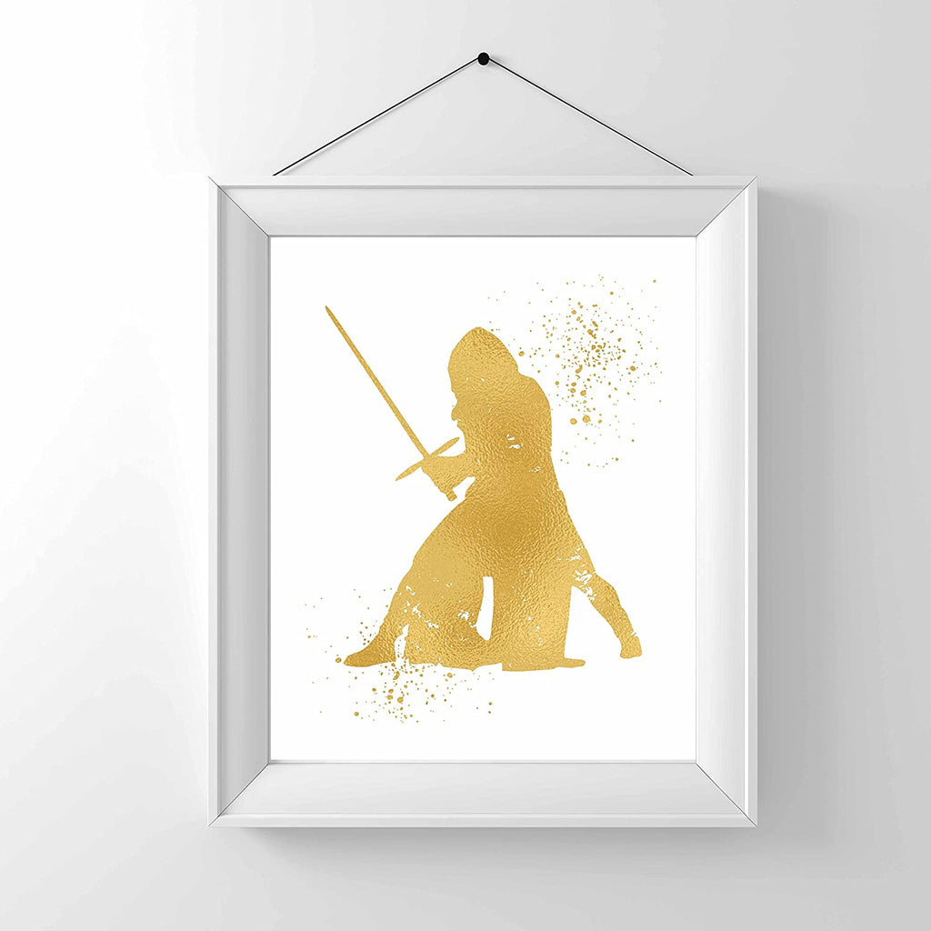 Gold Print - Kylo Ren Inspired by Star Wars - Gold Poster Print Photo Quality - Made in USA - Home Art Print -Frame not Included (8x10, Kylo Ren)