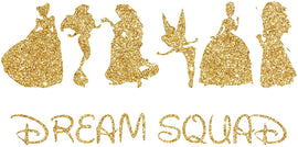 Inspired by Disney Princess and a Girls Dream Squad of Princesses - Poster Print Photo Quality - Made in USA - Home Art Print -Frame not Included (8x10, Gold)