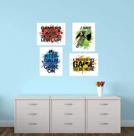 Video Gaming Wall Art Prints (Set of 4). Family Kids Home Wall Décor, USA Made Poster Gifts for Boy Girl Gamers. Decorate Bedroom, Fort or Video Game Room. Unframed 8”x10 (8