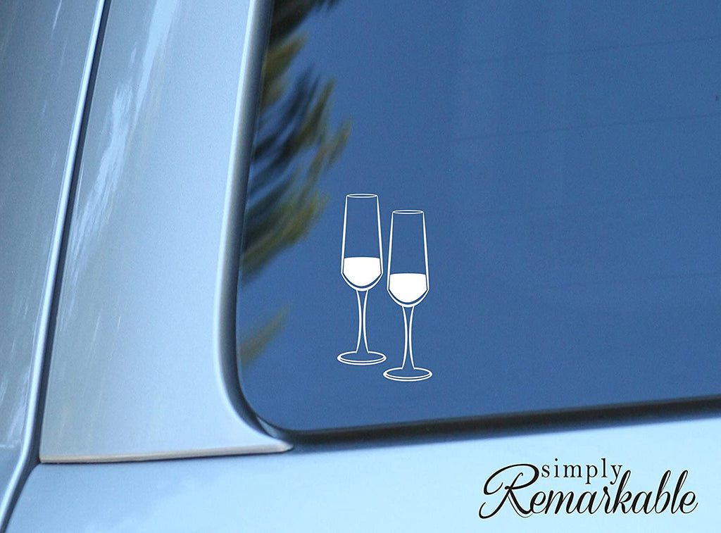 Vinyl Decal Sticker for Computer Wall Car Mac MacBook and More - Wineglasses - 5.2 x 2.6 inches