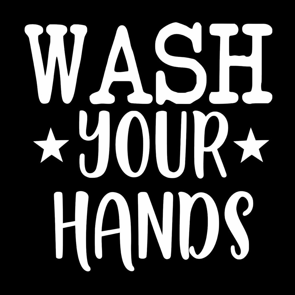 “Wash Your Hands” Vinyl Decal for Bathroom, Kitchen, Restaurant, Mirror, School, Wall Sign Décor Gifts. Promotes Virus Safety Health Hygiene 5" x 5"