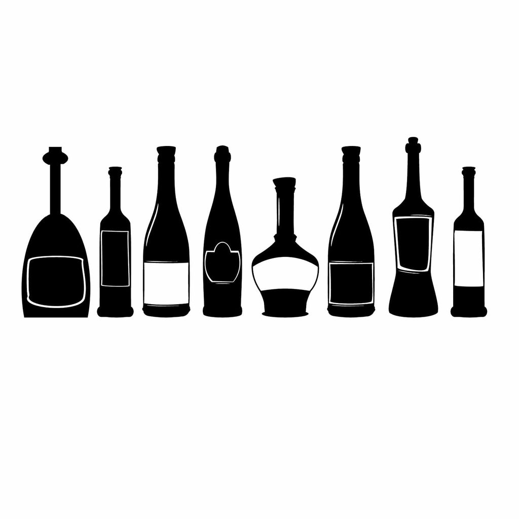 Vinyl Decal Sticker for Computer Wall Car Mac Macbook and More - Wine Bottles Border