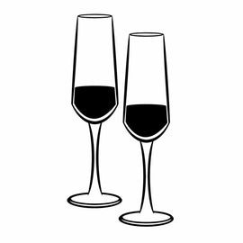 Vinyl Decal Sticker for Computer Wall Car Mac MacBook and More - Wineglasses - 5.2 x 2.6 inches