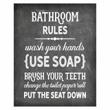 Bathroom Rules - Beautiful Photo Quality Poster Print - Decorate your home with these beautiful prints for kitchen, bath, family room, housewarming gift Made in the USA 8