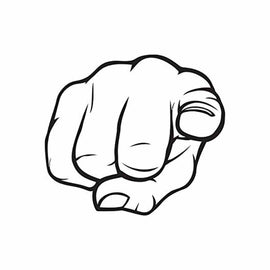 Vinyl Decal Sticker for Computer Wall Car Mac MacBook and More Finger Pointing Decal - Size 5.2 x 4.6 inches