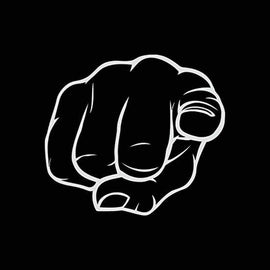 Vinyl Decal Sticker for Computer Wall Car Mac MacBook and More Finger Pointing Decal - Size 5.2 x 4.6 inches