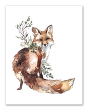 Load image into Gallery viewer, Wolf Rabbit Fox Tiger In Snow Forest Animal Nursery Wall Art Prints Set - Home Decor For Kids, Child, Children, Baby or Toddlers Room - Gift for Newborn Baby Shower | Set of 4 - Unframed- 8x10 Photos