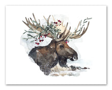 Load image into Gallery viewer, Reindeer Bear Snow Forest Animals Nursery Wall Art Prints Set - Home Decor For Kids, Child, Children, Baby or Toddlers Room - Gift for Newborn Baby Shower | Set of 4 - Unframed- 8x10 Photos
