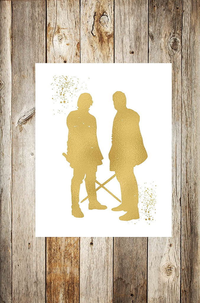 Gold Print - Inspired by Star Wars Jedi - Gold Poster Print Photo Quality - Made in USA - Home Art Print -Frame not Included (8x10, Jedi)