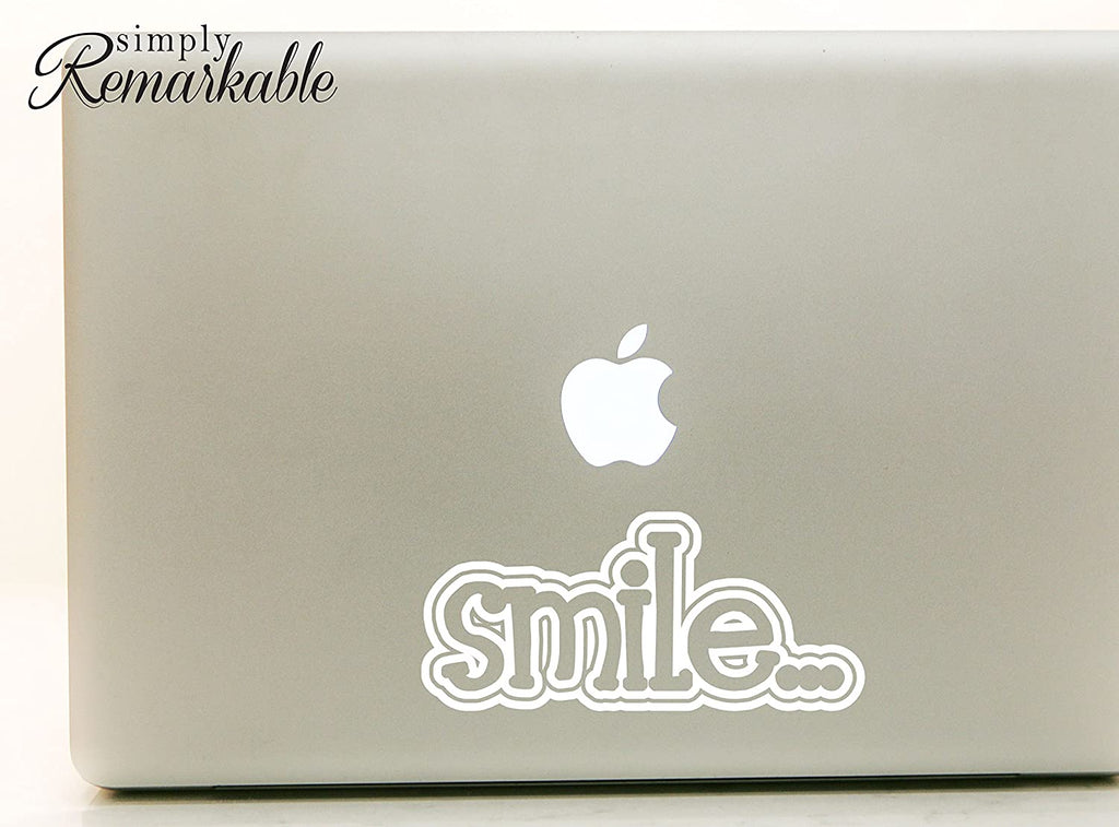 Vinyl Decal Sticker for Computer Wall Car Mac MacBook and More - Smile - 7 x 3.2 inches
