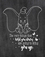 Load image into Gallery viewer, Dumbo Poster Print Photo Quality - Made in USA - Disney Family House Rules - Frame not Included (8&quot; x 10&quot;, Chalk 3 Pack)