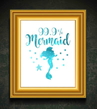 Load image into Gallery viewer, 99% Mermaid Print Photo Quality - Made in USA - Under The sea - Mermaid Tale Inspired - Home Art Print -Frame not Included (8x10, White 99%)