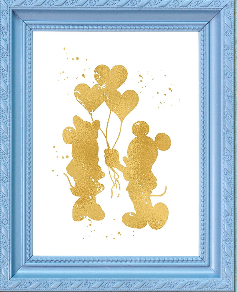 Inspired by Mickey and Minnie Mouse Love and Friendship - Poster Print Photo Quality - Made in USA - Disney Inspired - Home Art Print -Frame not Included (11x14, Balloons)