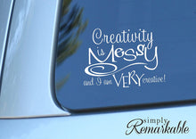 Load image into Gallery viewer, Vinyl Decal Sticker for Computer Wall Car Mac Macbook and More - Creativity is Messy - Decal for crafters, scrapbooking, gift
