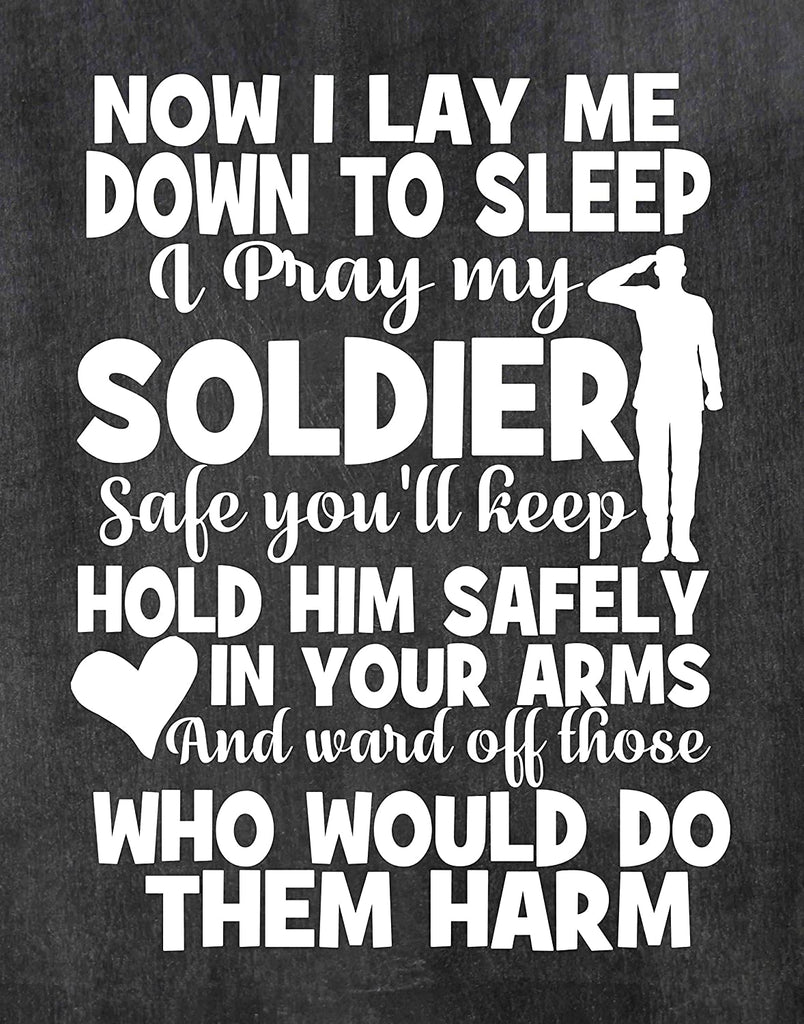 Military Family Prayer for Soldier - Wall Poster Print - Army, Navy, Marines, Air Force - Patriotic - 4th of July - Frame NOT Included (8" x 10", Soldier)
