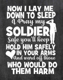 Military Family Prayer for Soldier - Wall Poster Print - Army, Navy, Marines, Air Force - Patriotic - 4th of July - Frame NOT Included (8
