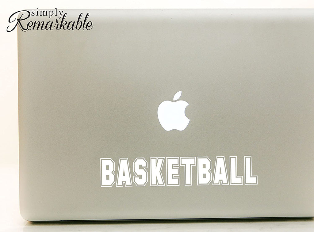 Vinyl Decal Sticker for Computer Wall Car Mac MacBook and More - Basketball - 8 x 1.5 inches