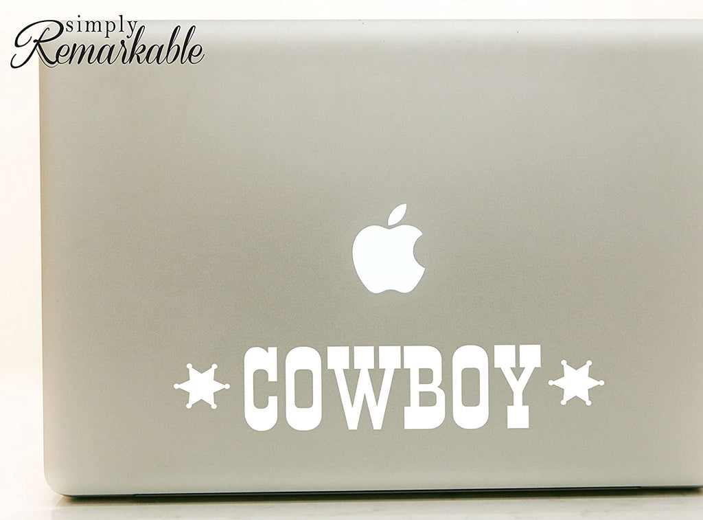 Vinyl Decal Sticker for Computer Wall Car Mac MacBook and More - Cowboy - 8 x 2 inches