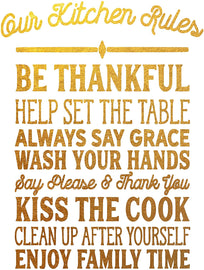 Kitchen Rules - Beautiful Photo Quality Poster Print - Decorate your home with these beautiful prints for kitchen, bath, family room, housewarming gift Made in the USA (8