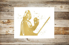Load image into Gallery viewer, Gold Print -Darth Vader and The Death Star Inspired by Star Wars - Gold Poster Print Photo Quality - Made in USA - Home Art Print -Frame not Included (8x10, Darth Death Star)