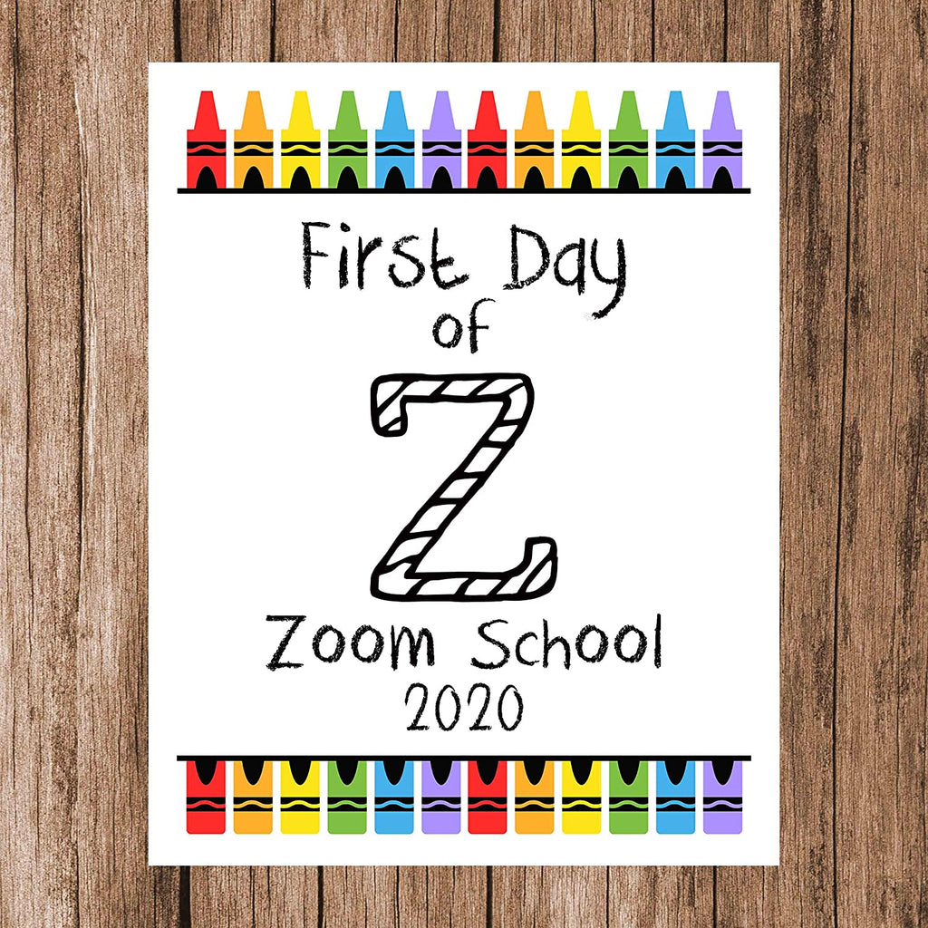 First Day of School Art Print for 2020. Unframed Reusable Photo Prop for Kids and Parents Back to School Sign. Masked, zoomed and remote learning 8” x 10” (8" x 10" Color, Mask First Day)