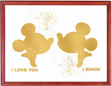 Load image into Gallery viewer, Inspired by Mickey and Minnie Mouse Love and Friendship - Poster Print Photo Quality - Made in USA - Disney Inspired - Home Art Print -Frame not Included (11x14, Gold)