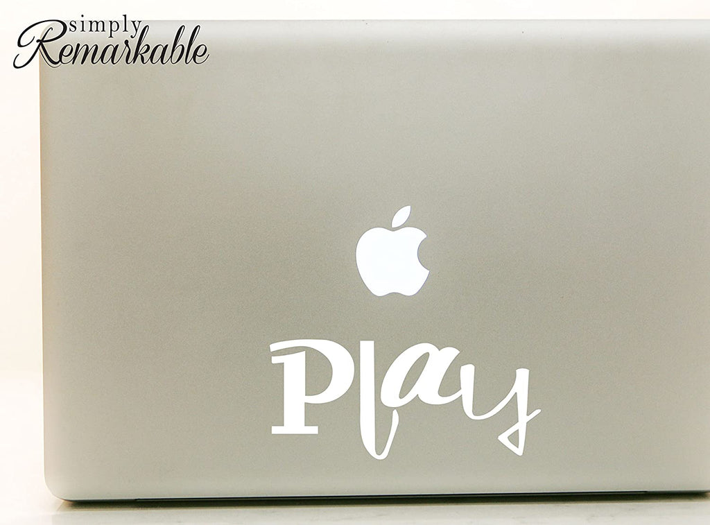 Vinyl Decal Sticker for Computer Wall Car Mac MacBook and More - Play - 5.2 x 2.3 inches