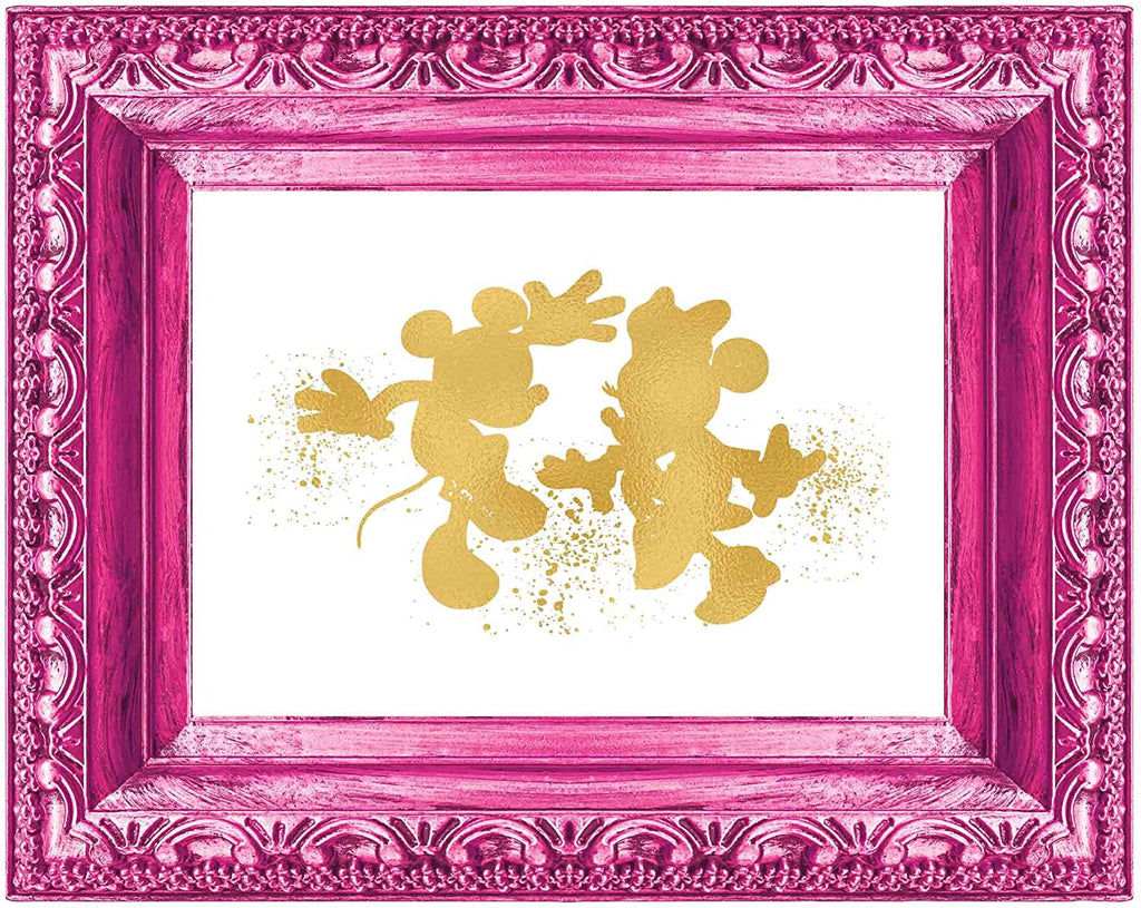 Inspired by Mickey and Minnie Mouse Love and Friendship - Poster Print Photo Quality - Made in USA - Disney Inspired - Home Art Print -Frame not Included (8x10, Gold)