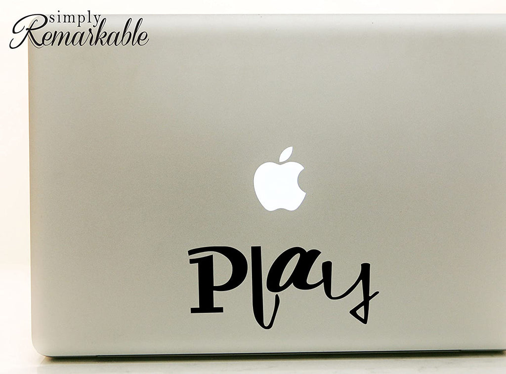 Vinyl Decal Sticker for Computer Wall Car Mac MacBook and More - Play - 5.2 x 2.3 inches