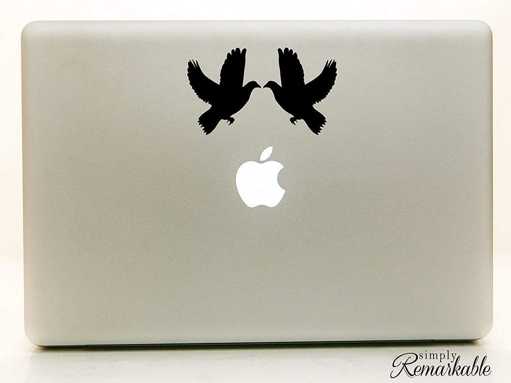 Vinyl Decal Sticker for Computer Wall Car Mac MacBook and More Birds Wedding Love Dove Decal - Size 5.2 x 3 inches