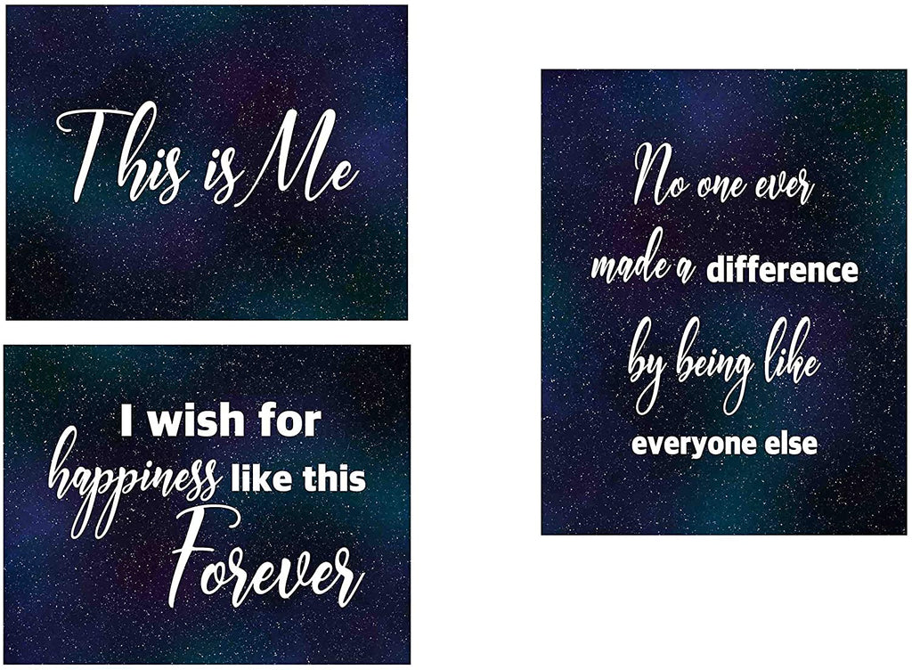 Set of 3 Prints - The Greatest Showman Inspired Artistic Poster Prints Gifts (8x10, Blue Star Set 1)