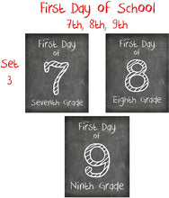 Load image into Gallery viewer, First Day of School Print, Complete Set of 14 Reusable Chalkboard Photo Prop for Kids Back to School Sign for Photos, Frame Not Included (8x10, Complete Set - 1)