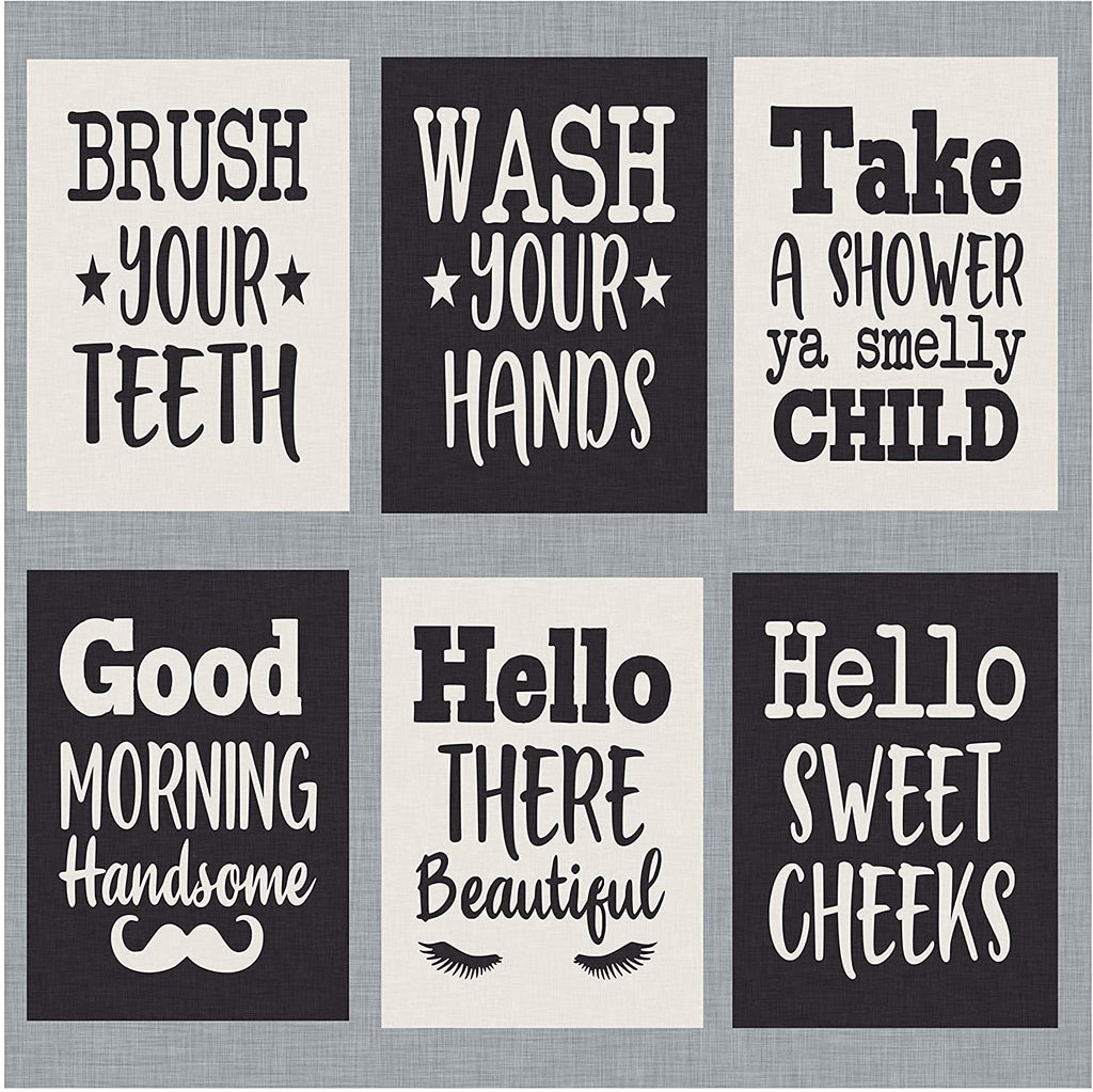 Bathroom Prints - Set of six - Decorate Your Bathroom with These 5" x 7" Prints. Funny and Humorous Bathroom and Home Decor (5" x 7", Set 1)
