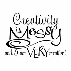 Vinyl Decal Sticker for Computer Wall Car Mac Macbook and More - Creativity is Messy - Decal for crafters, scrapbooking, gift