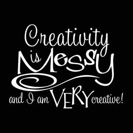 Vinyl Decal Sticker for Computer Wall Car Mac Macbook and More - Creativity is Messy - Decal for crafters, scrapbooking, gift